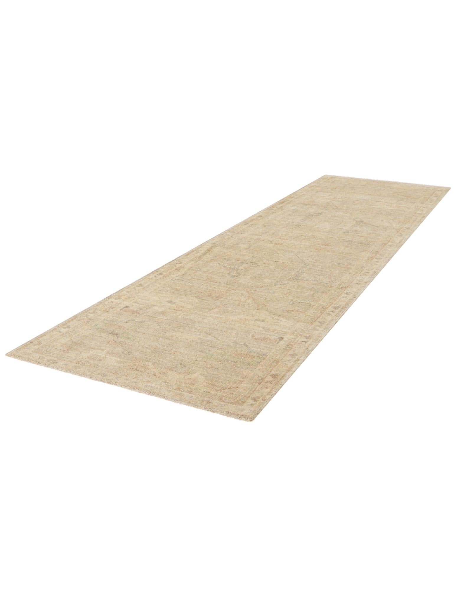 3' 3 x 11' 8 Hand Knotted Oushak Wool Runner Rug