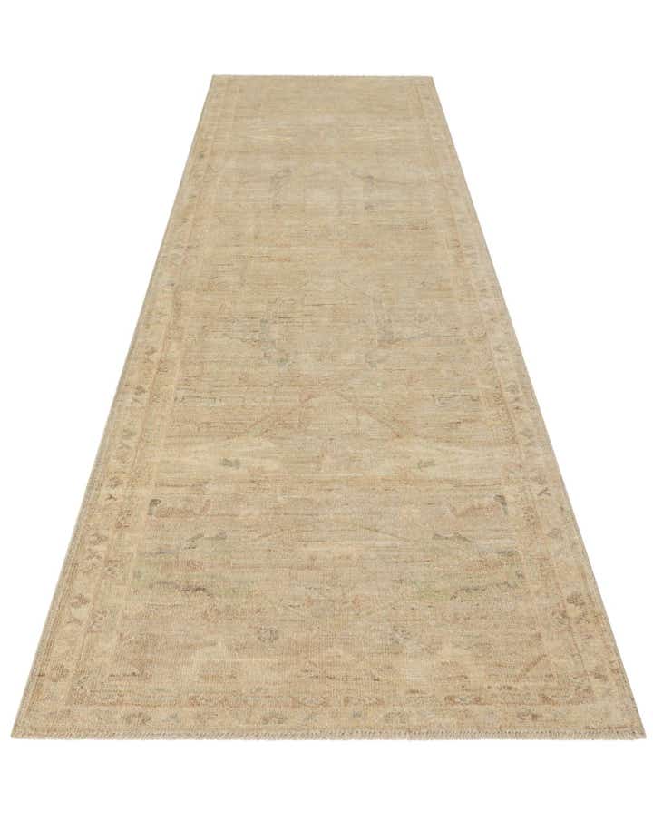3' 3 x 11' 8 Hand Knotted Oushak Wool Runner Rug