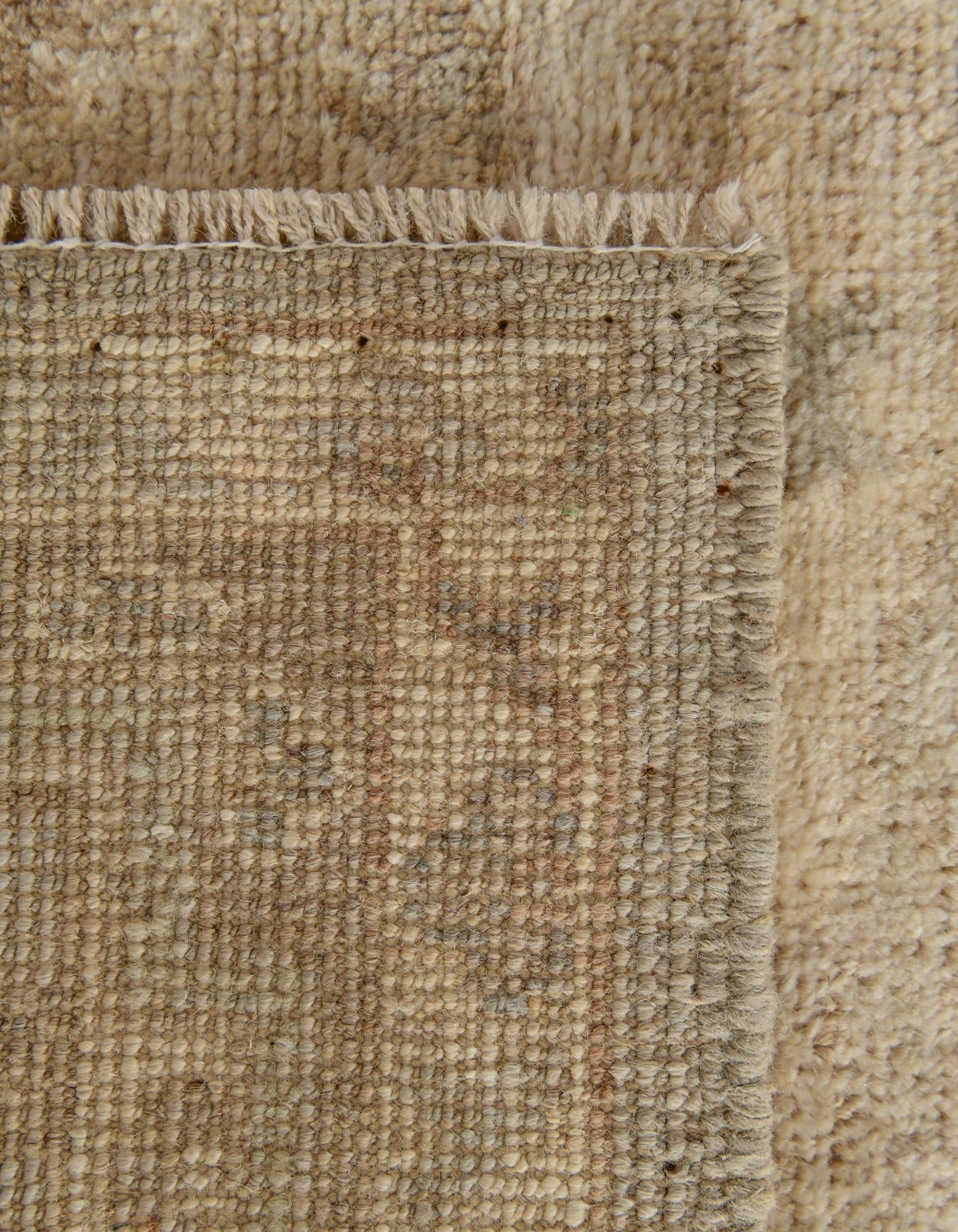 100cm x 355cm Hand Knotted Oushak Wool Runner Rug