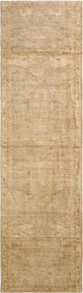3' 3 x 11' 8 Hand Knotted Oushak Wool Runner Rug
