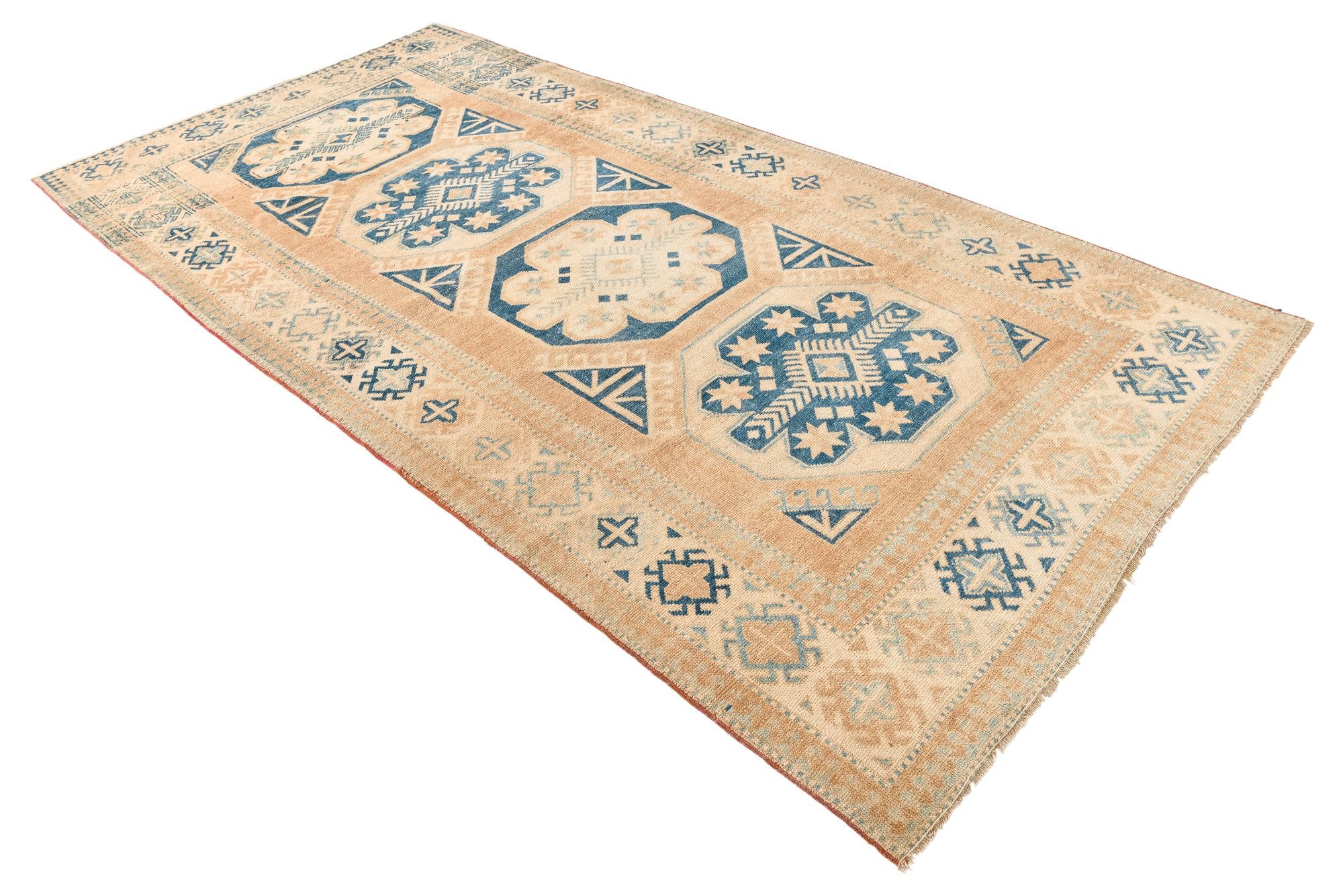 5' 2 x 10' 5 Hand Knotted Oushak Wool Runner Rug