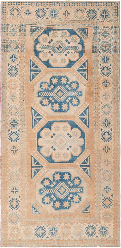 5' 2 x 10' 5 Hand Knotted Oushak Wool Runner Rug