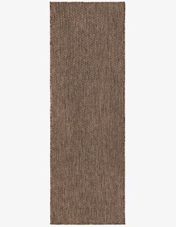 Light Brown Easy-Clean Solid Indoor / Outdoor Runner Rug