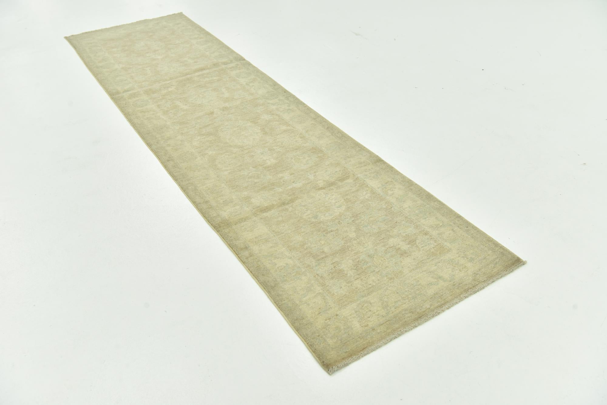 2' 8 x 9' 9 Hand Knotted Peshawar Ziegler Runner Rug