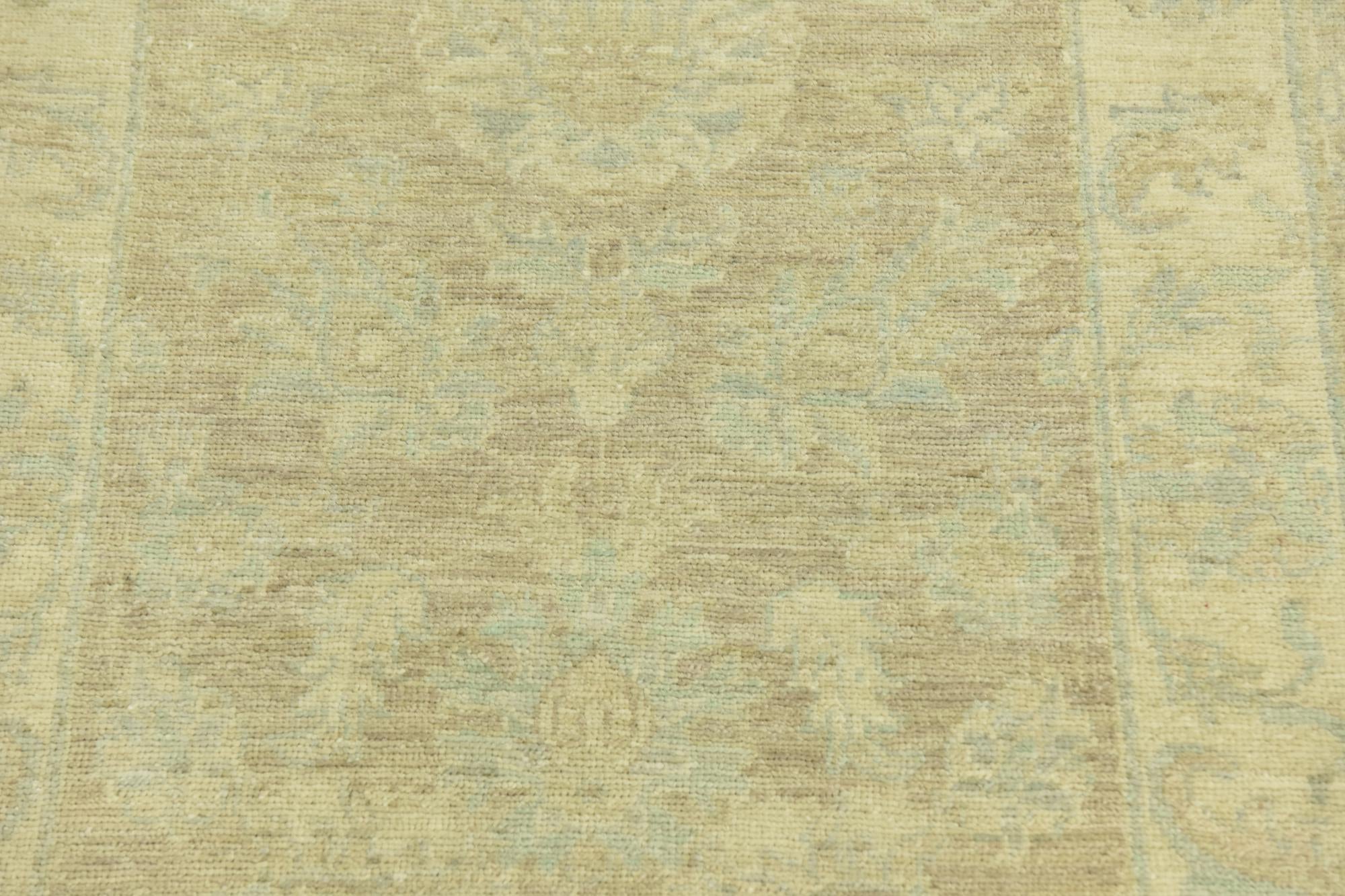 2' 8 x 9' 9 Hand Knotted Peshawar Ziegler Runner Rug