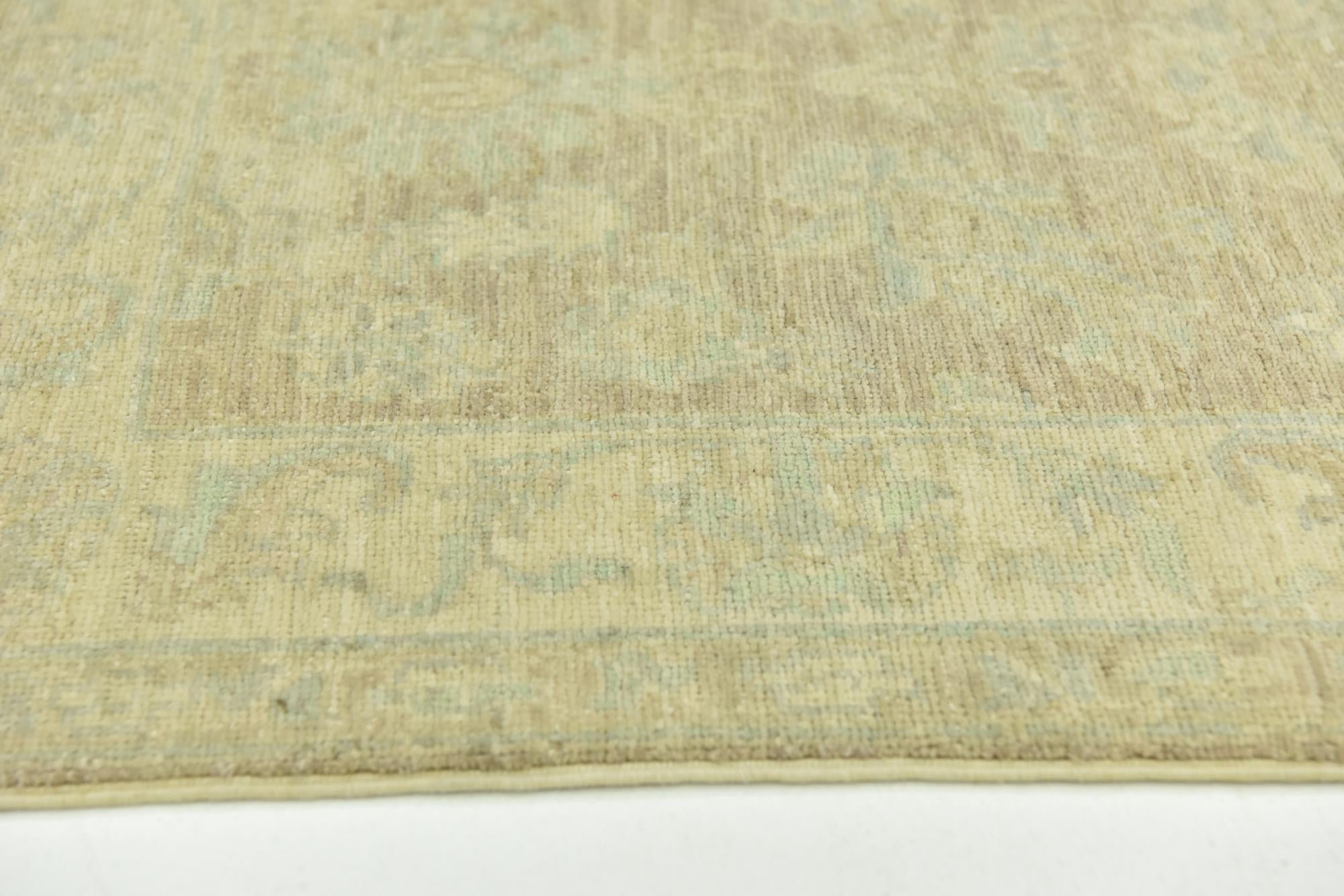 2' 8 x 9' 9 Hand Knotted Peshawar Ziegler Runner Rug