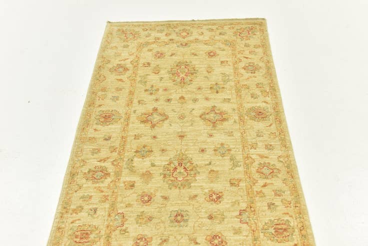 Detailansicht von 80cm x 490cm Handgeknüpft Peshawar Ziegler Läufer Teppich
