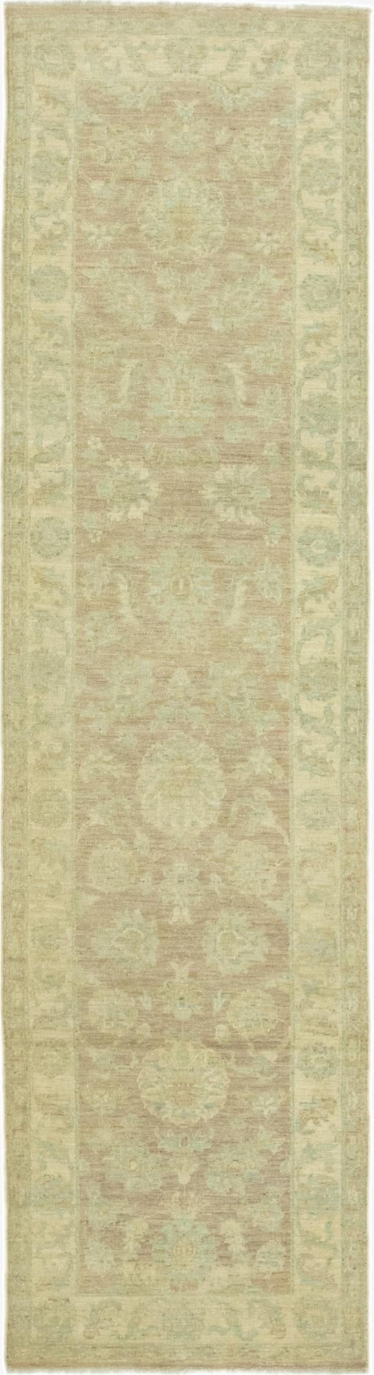 2' 8 x 9' 9  Hand Knotted Peshawar Ziegler Runner Rug