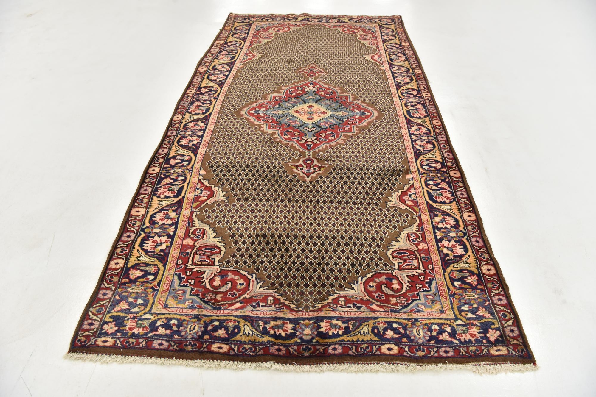 5' x 10' Hand Knotted Songhor Persian Wool Runner Rug
