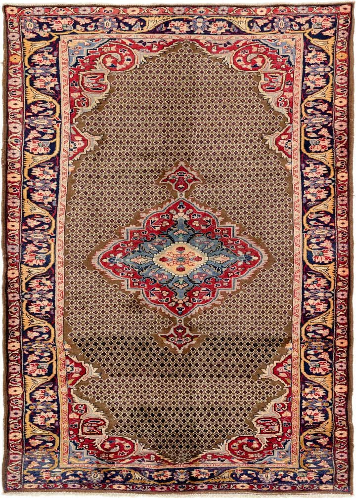 5' x 10' Hand Knotted Songhor Persian Wool Runner Rug