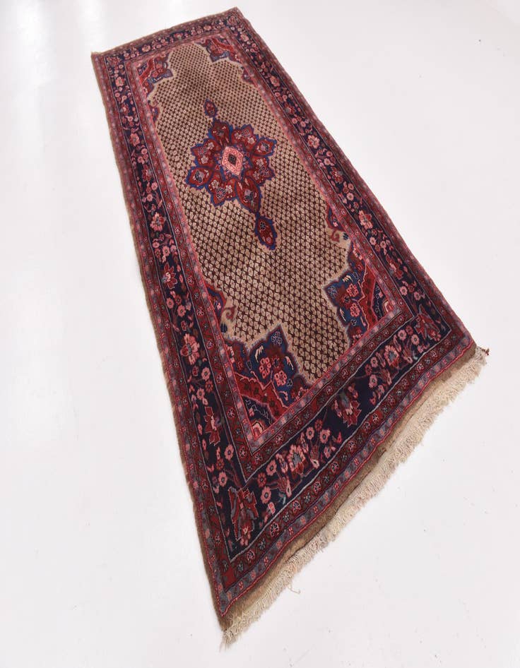 Detail image of 5' x 10'  Hand Knotted Songhor Persian Wool Runner Rug