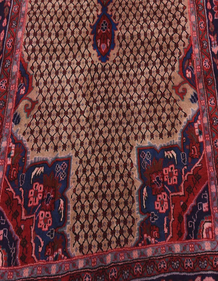 Detail image of 5' x 10'  Hand Knotted Songhor Persian Wool Runner Rug