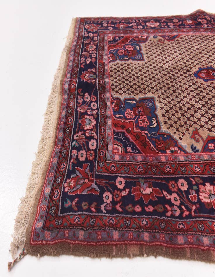Detail image of 5' x 10'  Hand Knotted Songhor Persian Wool Runner Rug