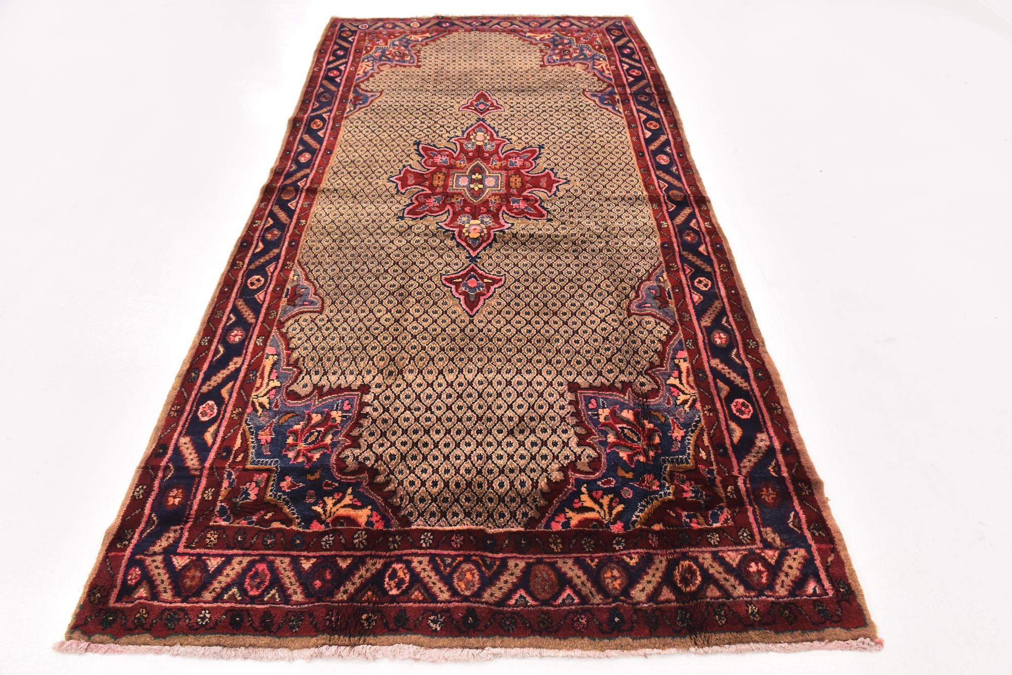 5' 3 x 10' 7 Hand Knotted Songhor Persian Wool Runner Rug