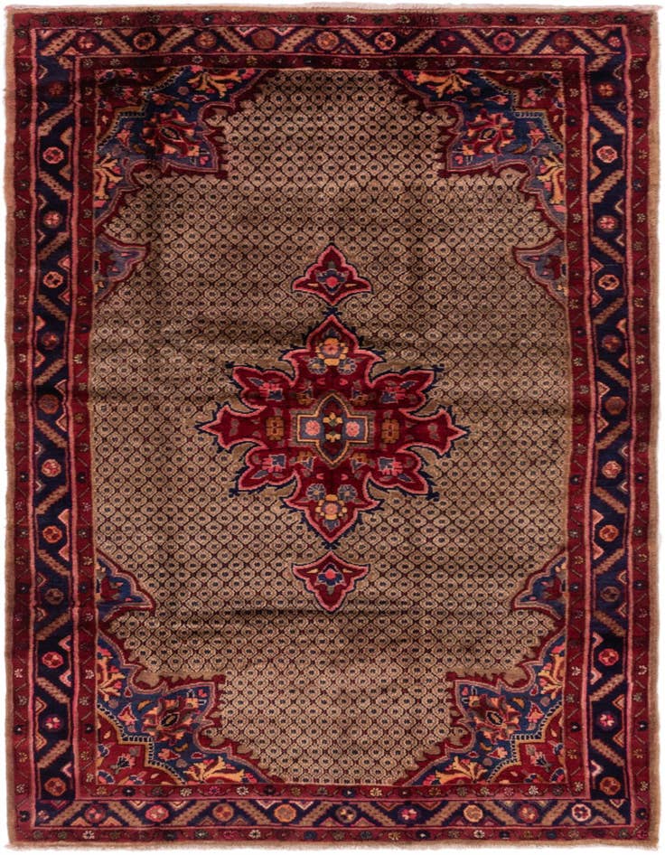 Detail image of 5' 3 x 10' 7 Hand Knotted Songhor Persian Wool Runner Rug