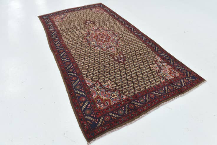 Detail image of 5' x 9' 6 Hand Knotted Songhor Persian Wool Runner Rug