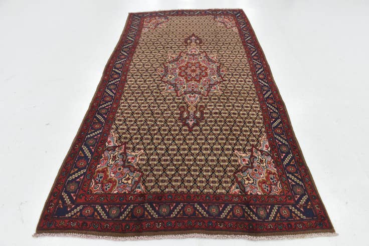 Detail image of 5' x 9' 6 Hand Knotted Songhor Persian Wool Runner Rug