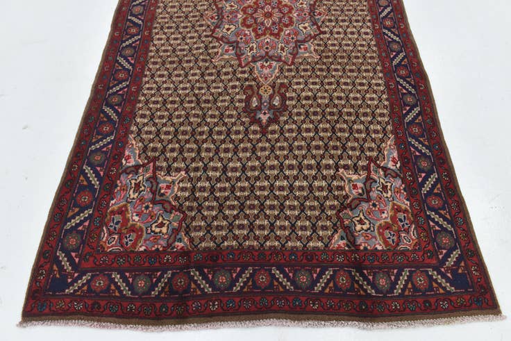 Detail image of 5' x 9' 6 Hand Knotted Songhor Persian Wool Runner Rug