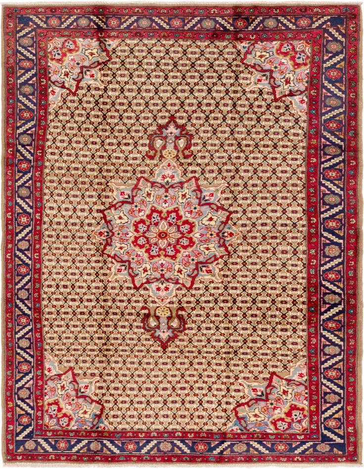 Detail image of 5' x 9' 6 Hand Knotted Songhor Persian Wool Runner Rug