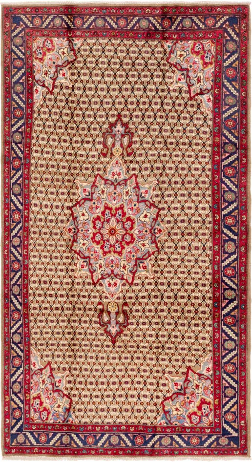 Detail image of 5' x 9' 6 Hand Knotted Songhor Persian Wool Runner Rug