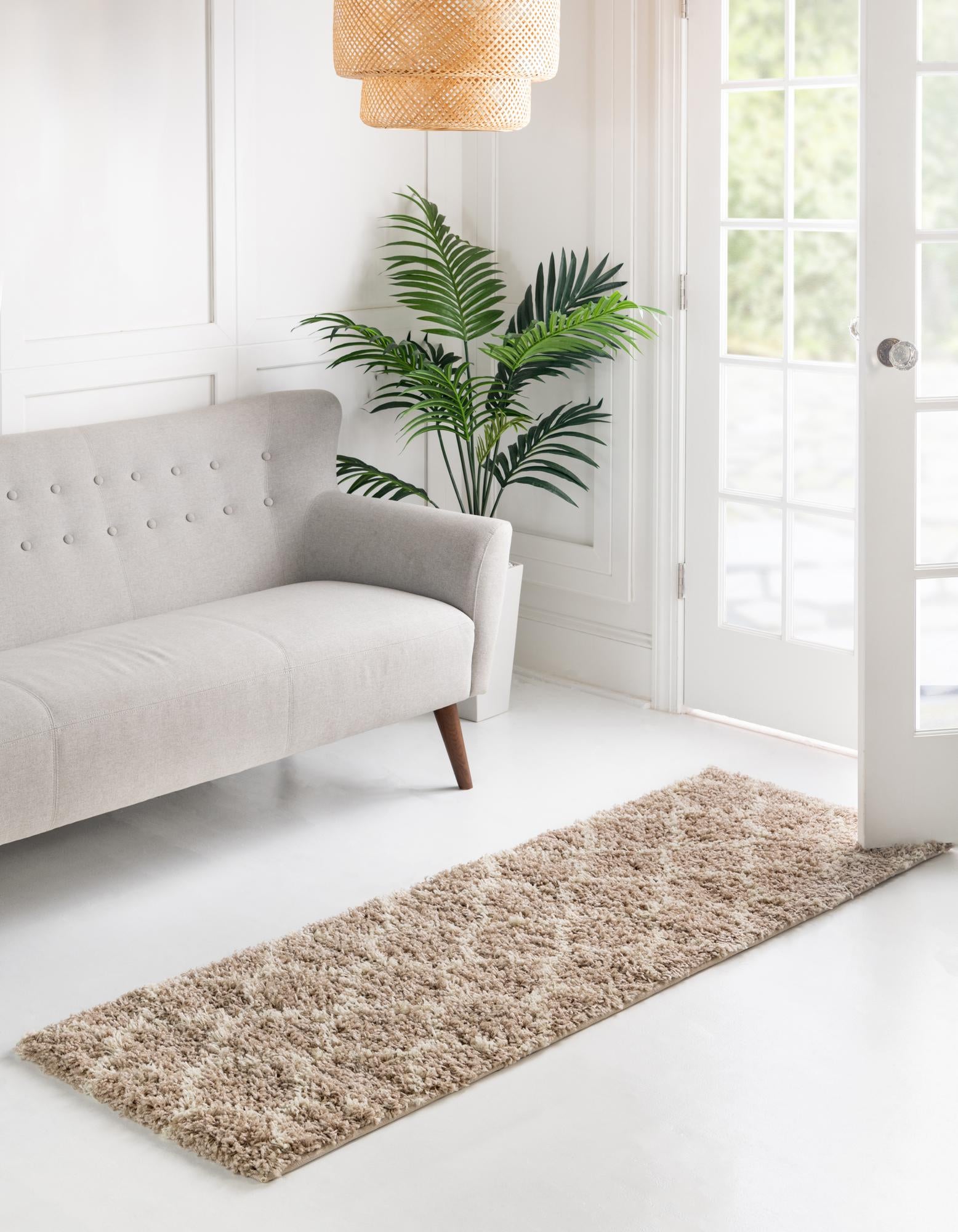 3' 3 x 16' 5 Trellis Shag Runner Rug