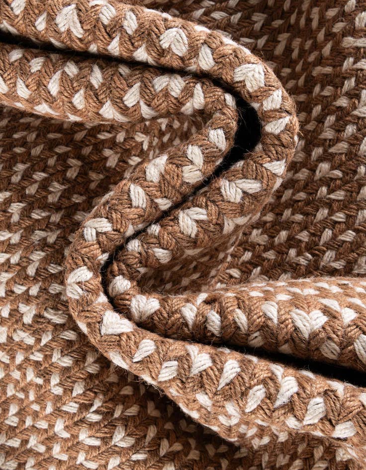 Detail image of 2' x 6' 1  Hand Tweed Braided Jute Runner Rug