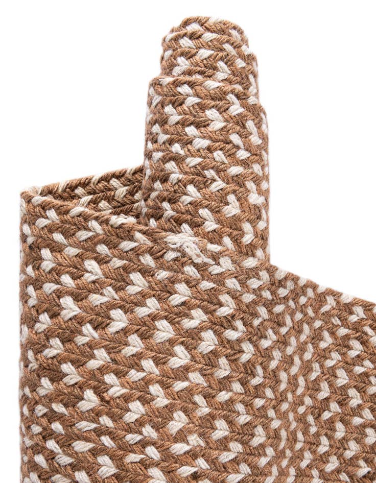Detail image of 2' x 6' 1  Hand Tweed Braided Jute Runner Rug