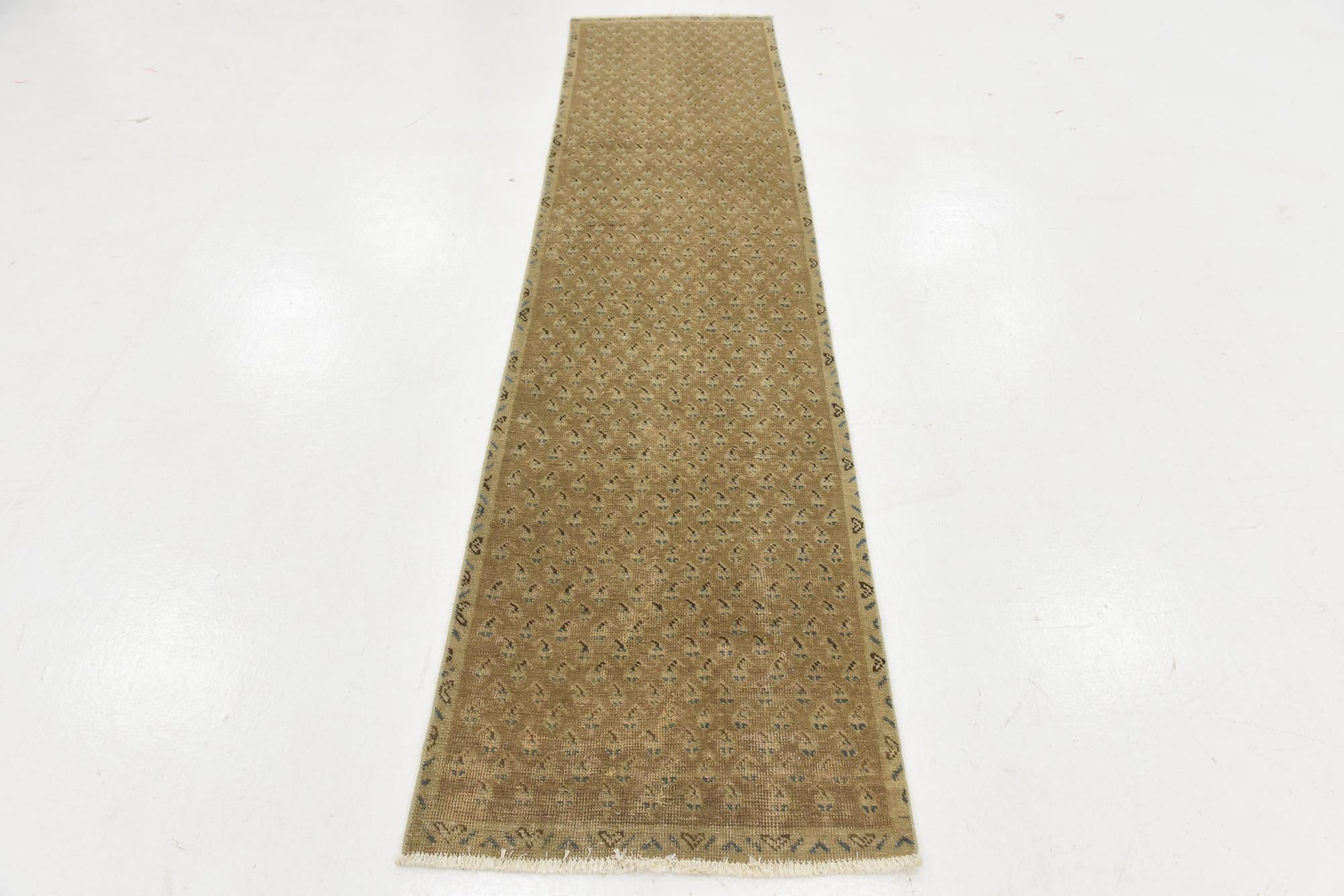 2' 3 x 9' Hand Knotted Ultra Vintage Persian Wool Runner Rug