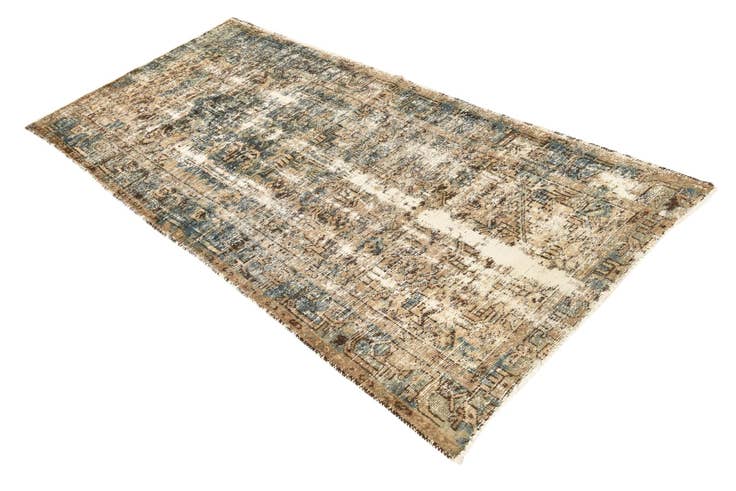 Detail image of 3' 5 x 7' 5 Hand Knotted Ultra Vintage Persian Wool Runner Rug