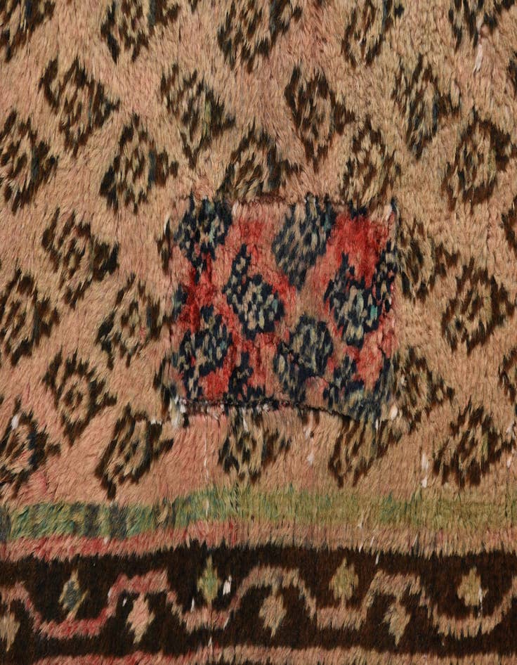Detail image of 3' 8 x 13' 9  Hand Knotted Ultra Vintage Persian Wool Runner Rug