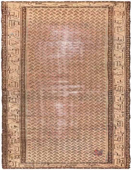 Detail image of 3' 8 x 13' 9 Hand Knotted Ultra Vintage Persian Wool Runner Rug