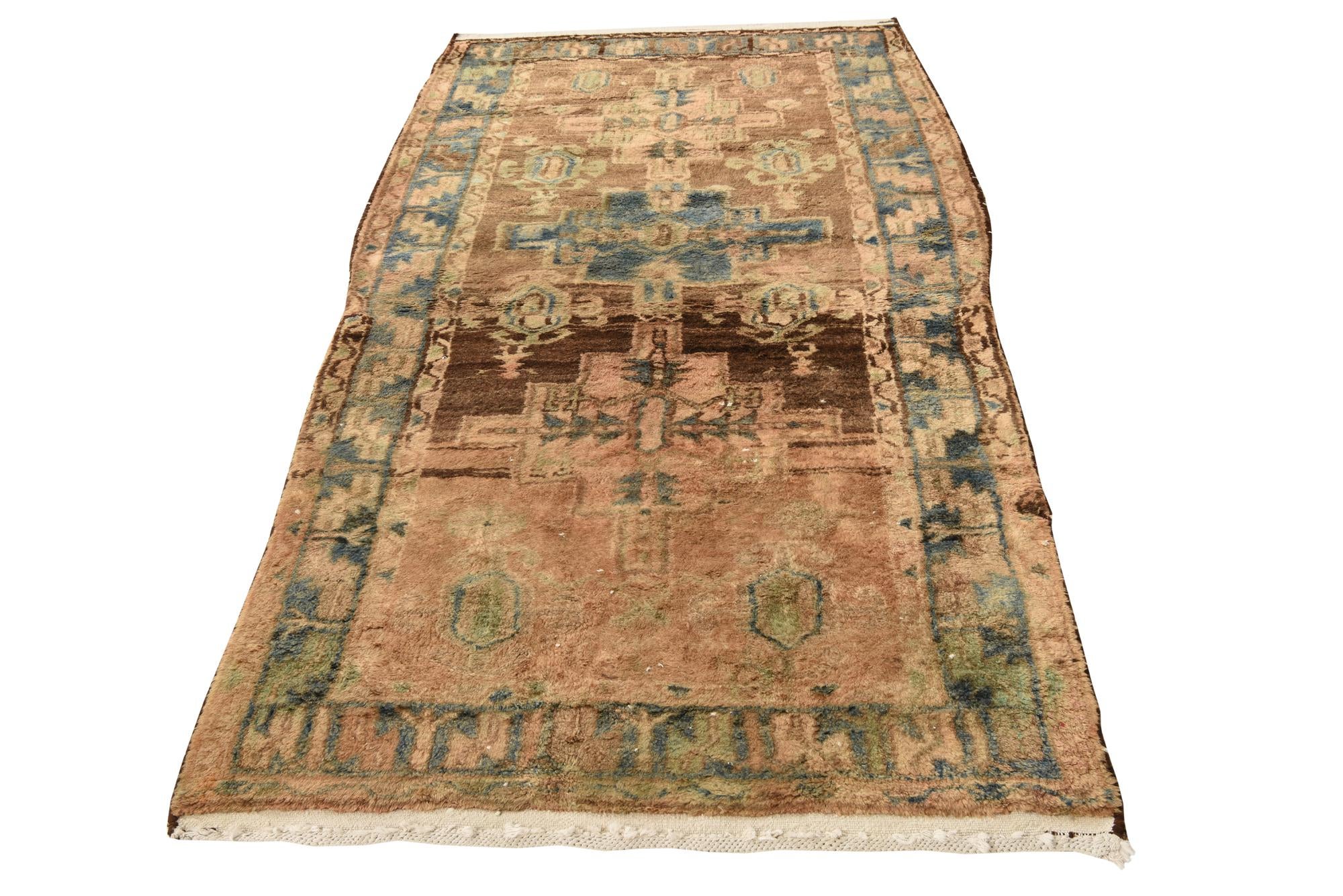 3' 10 x 7' 4 Hand Knotted Ultra Vintage Persian Wool Runner Rug