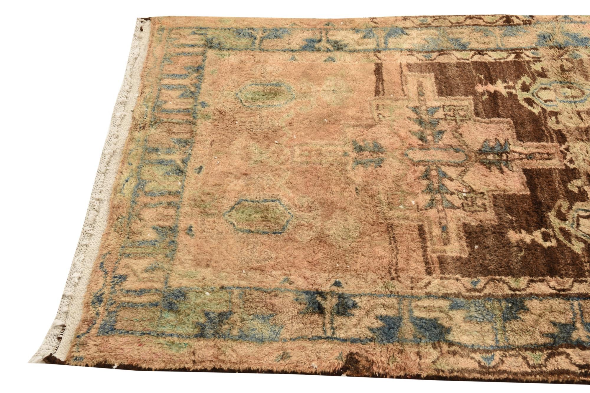 3' 10 x 7' 4 Hand Knotted Ultra Vintage Persian Wool Runner Rug
