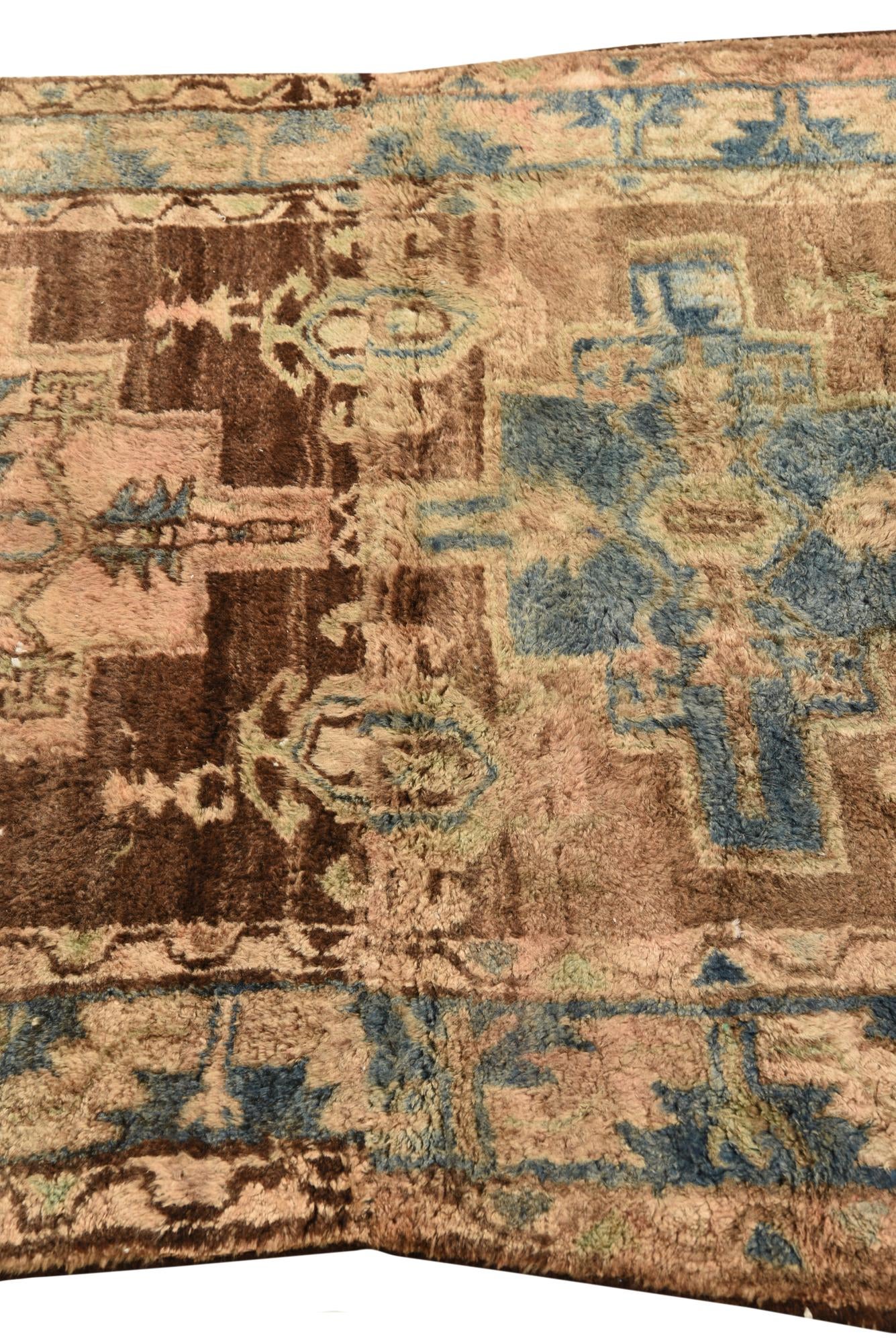 3' 10 x 7' 4 Hand Knotted Ultra Vintage Persian Wool Runner Rug