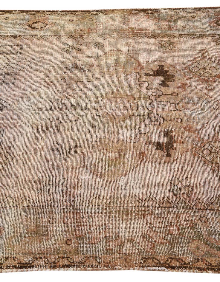 Detail image of 4' 4 x 6' 9  Hand Knotted Ultra Vintage Persian Wool Runner Rug