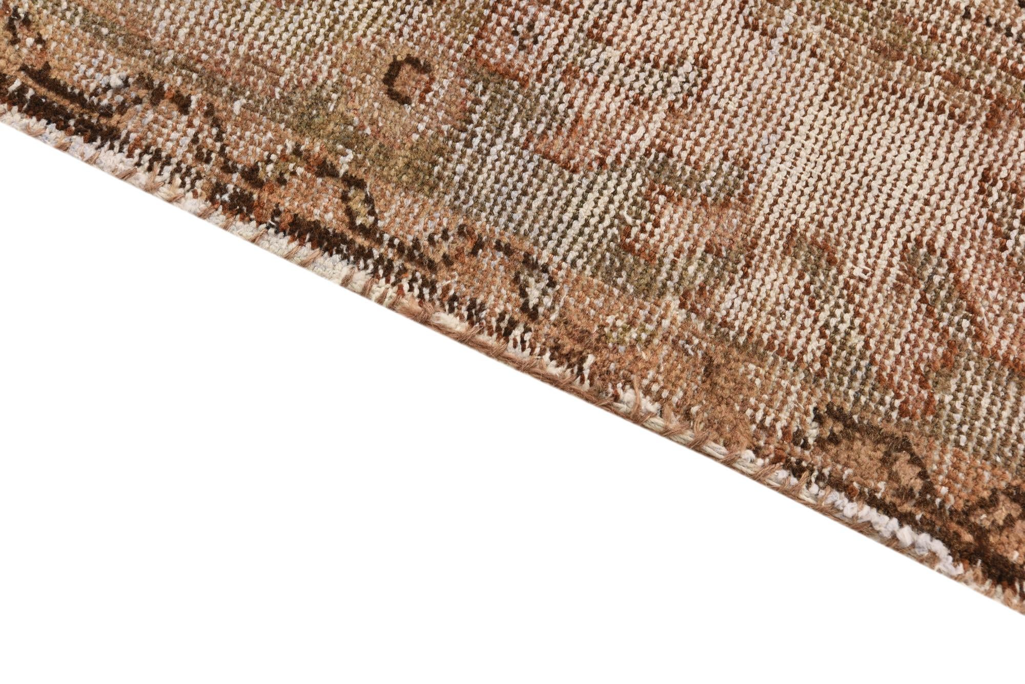 4' 4 x 6' 9 Hand Knotted Ultra Vintage Persian Wool Runner Rug