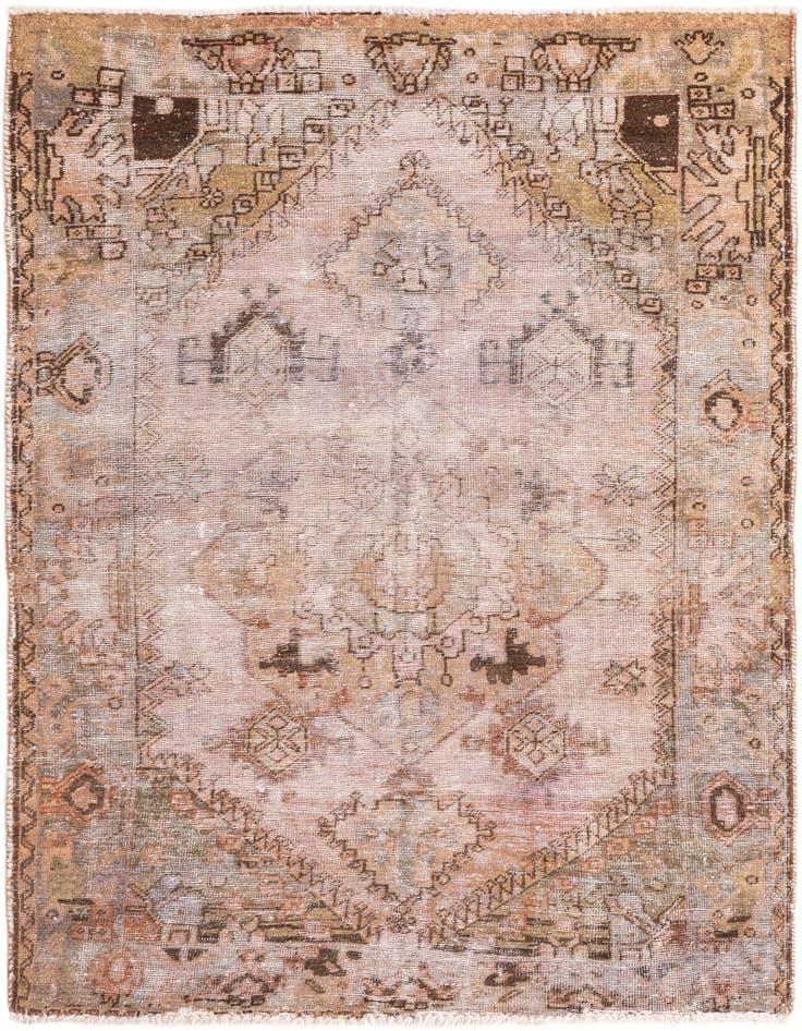 Detail image of 4' 4 x 6' 9 Hand Knotted Ultra Vintage Persian Wool Runner Rug