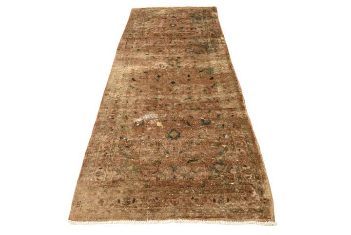 3' 8 x 10' Hand Knotted Ultra Vintage Persian Wool Runner Rug