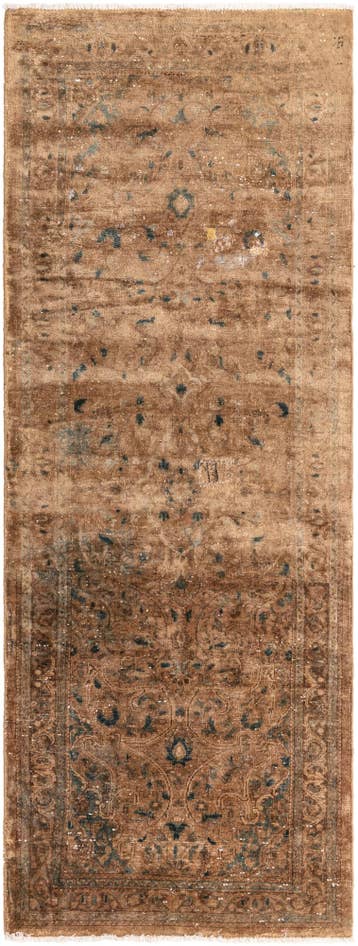 Detail image of 3' 8 x 10' Hand Knotted Ultra Vintage Persian Wool Runner Rug