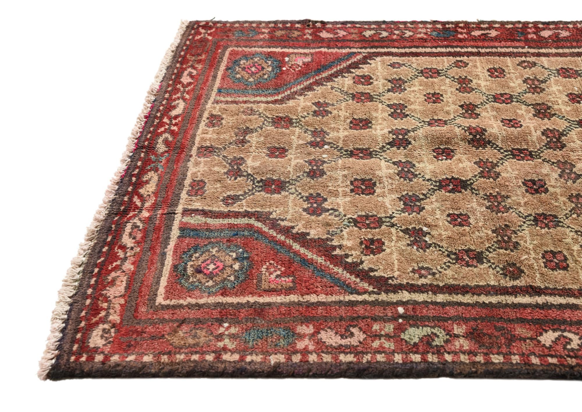 2' 1 x 4' 8 Hand Knotted Ultra Vintage Persian Wool Runner Rug
