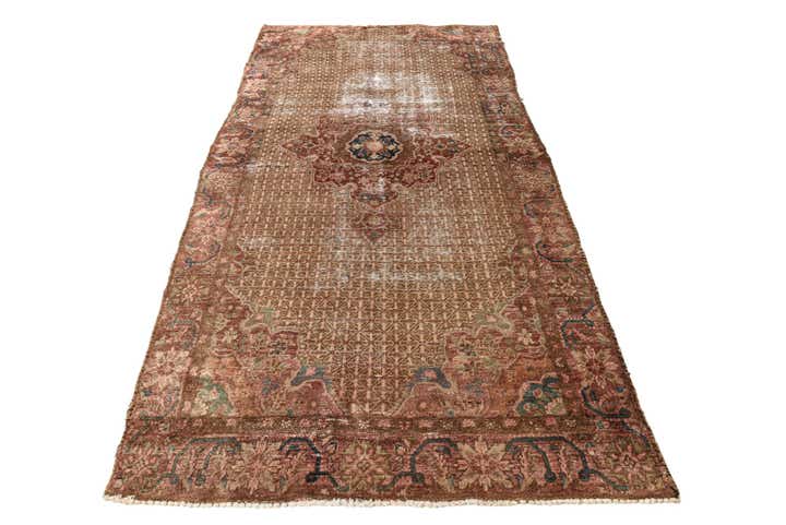 4' 6 x 9' 4 Hand Knotted Ultra Vintage Persian Wool Runner Rug
