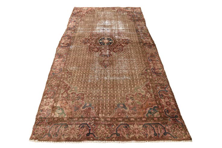 Detail image of 4' 6 x 9' 4 Hand Knotted Ultra Vintage Persian Wool Runner Rug