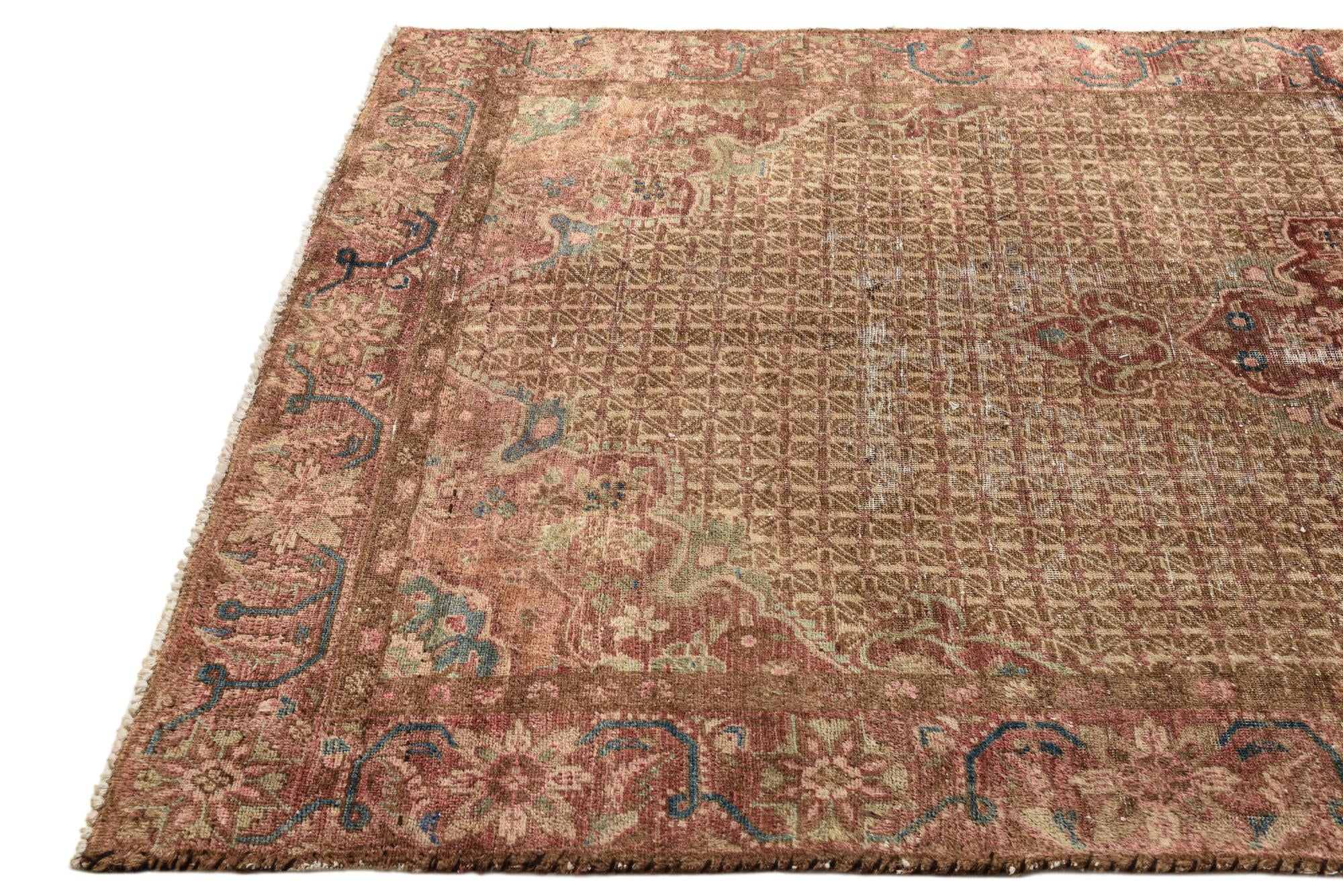 4' 6 x 9' 4 Hand Knotted Ultra Vintage Persian Wool Runner Rug
