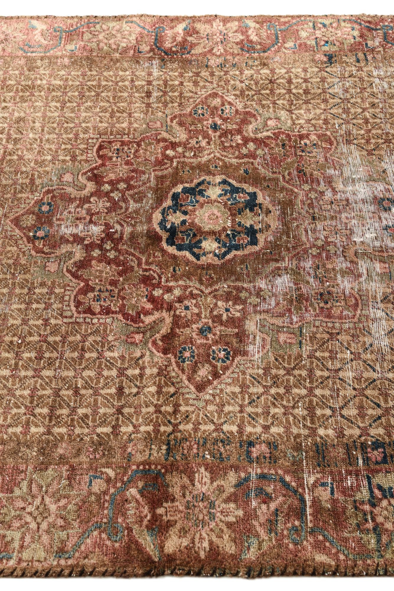 4' 6 x 9' 4 Hand Knotted Ultra Vintage Persian Wool Runner Rug