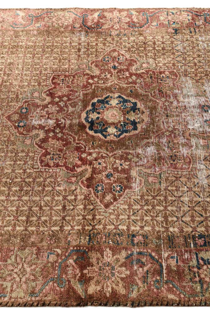 4' 6 x 9' 4 Hand Knotted Ultra Vintage Persian Wool Runner Rug