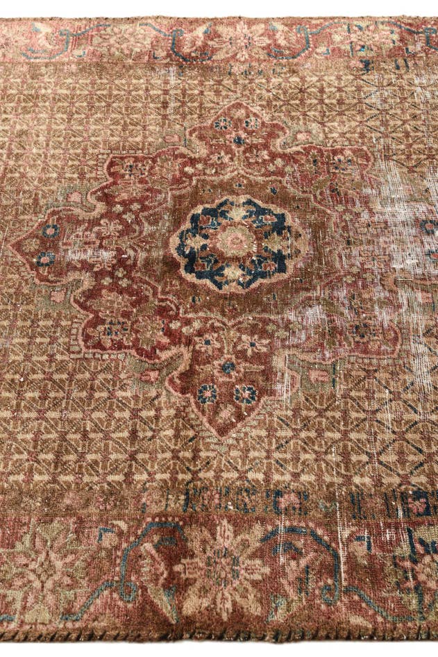 Detail image of 4' 6 x 9' 4 Hand Knotted Ultra Vintage Persian Wool Runner Rug