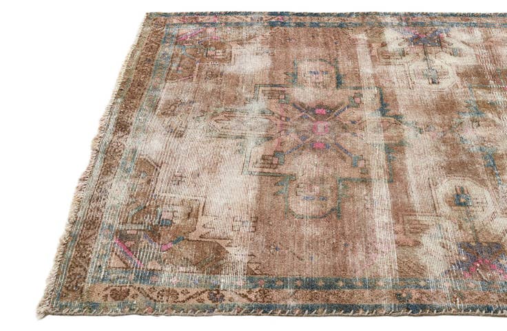 Detail image of 4' x 8' 2 Hand Knotted Ultra Vintage Persian Wool Runner Rug