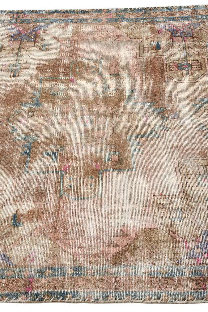 4' x 8' 2 Hand Knotted Ultra Vintage Persian Wool Runner Rug