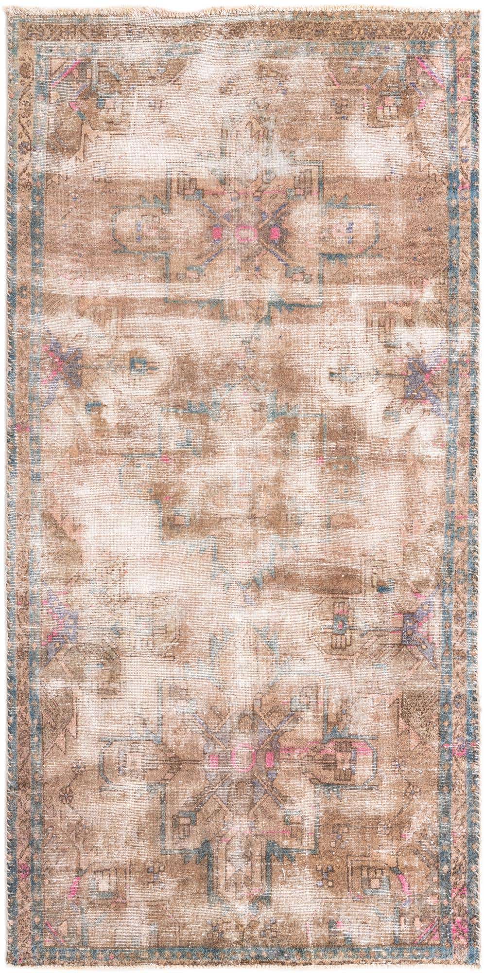 4' x 8' 2 Hand Knotted Ultra Vintage Persian Wool Runner Rug