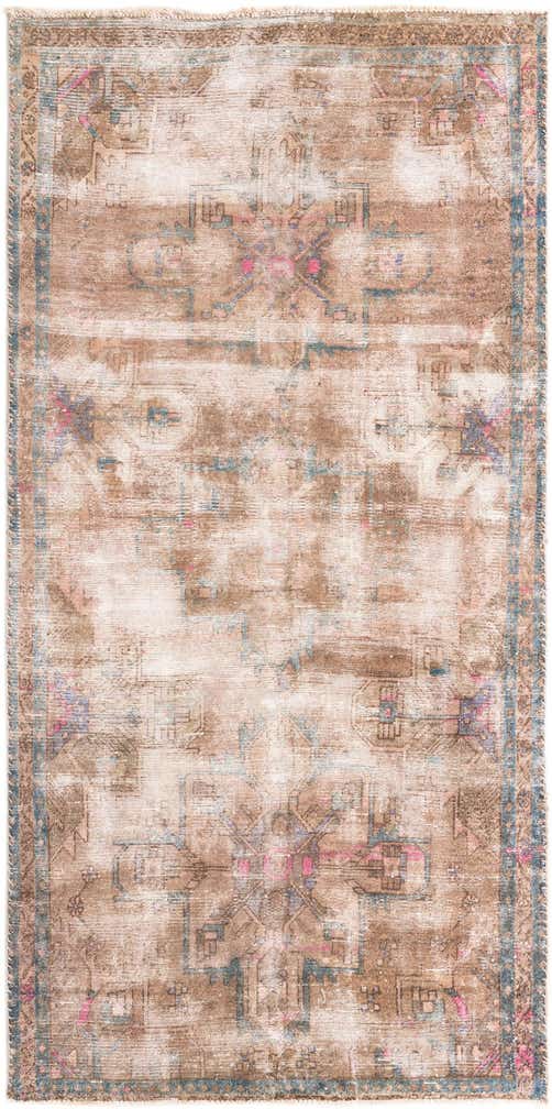 4' x 8' 2 Hand Knotted Ultra Vintage Persian Wool Runner Rug